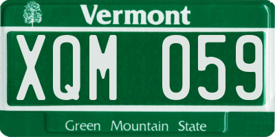VT license plate XQM059