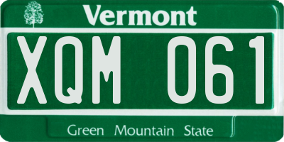 VT license plate XQM061