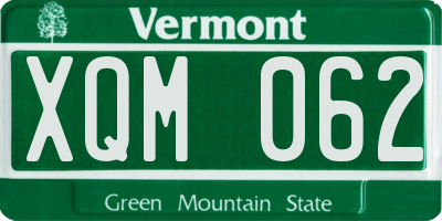 VT license plate XQM062