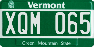 VT license plate XQM065