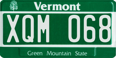 VT license plate XQM068