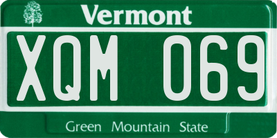VT license plate XQM069