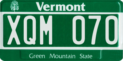 VT license plate XQM070