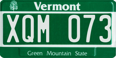 VT license plate XQM073