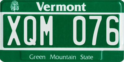 VT license plate XQM076