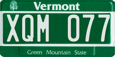 VT license plate XQM077