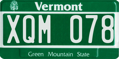 VT license plate XQM078