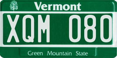VT license plate XQM080