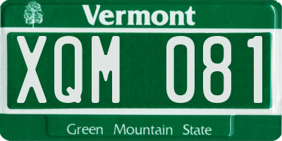VT license plate XQM081