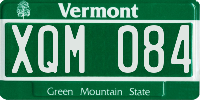 VT license plate XQM084