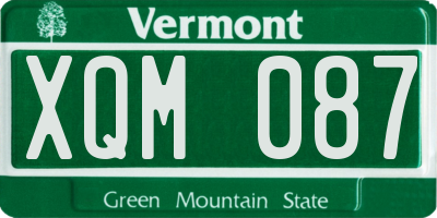 VT license plate XQM087