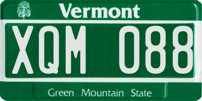 VT license plate XQM088