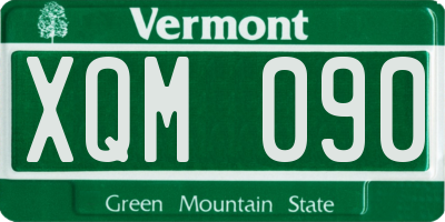 VT license plate XQM090