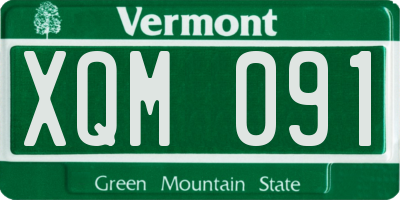 VT license plate XQM091