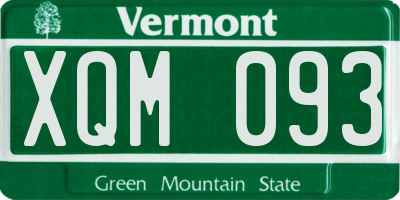 VT license plate XQM093