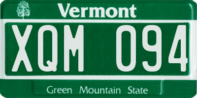 VT license plate XQM094