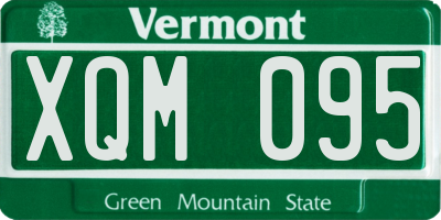 VT license plate XQM095