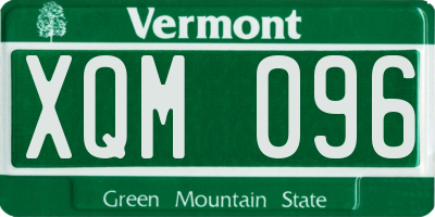 VT license plate XQM096
