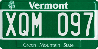 VT license plate XQM097