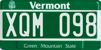 VT license plate XQM098