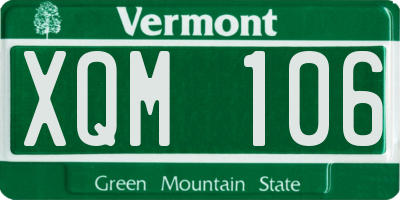 VT license plate XQM106