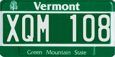 VT license plate XQM108
