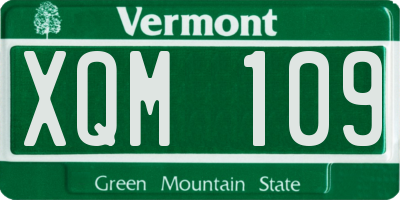 VT license plate XQM109