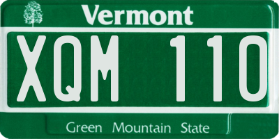 VT license plate XQM110