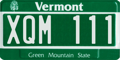 VT license plate XQM111