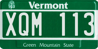 VT license plate XQM113