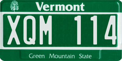 VT license plate XQM114