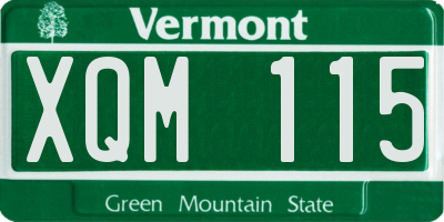 VT license plate XQM115