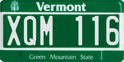 VT license plate XQM116