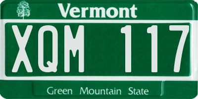 VT license plate XQM117