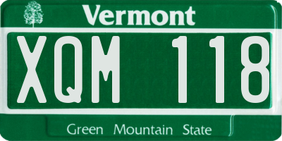 VT license plate XQM118