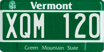 VT license plate XQM120