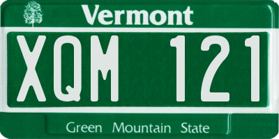 VT license plate XQM121