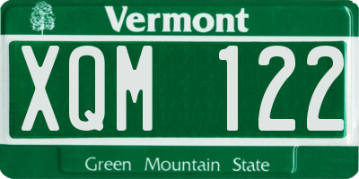 VT license plate XQM122