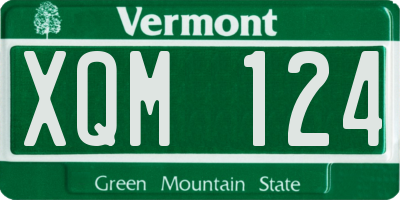 VT license plate XQM124