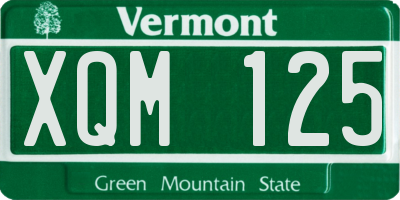 VT license plate XQM125