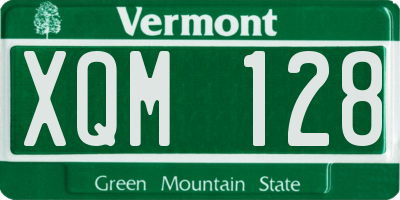 VT license plate XQM128