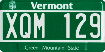 VT license plate XQM129