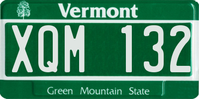 VT license plate XQM132