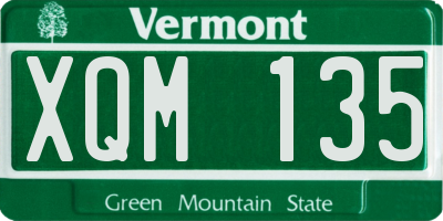 VT license plate XQM135