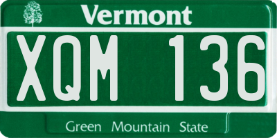VT license plate XQM136