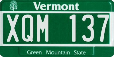 VT license plate XQM137