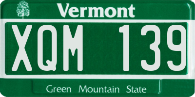 VT license plate XQM139