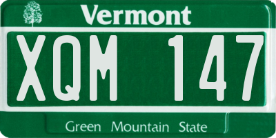 VT license plate XQM147