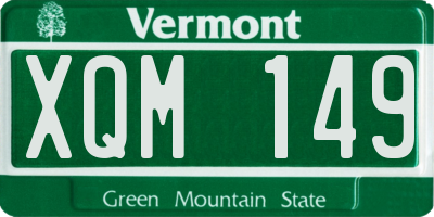 VT license plate XQM149