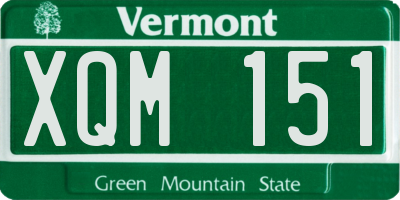 VT license plate XQM151